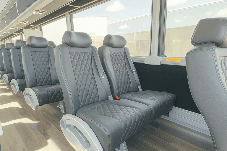 interior of Temecula Coach Bus Service charter bus